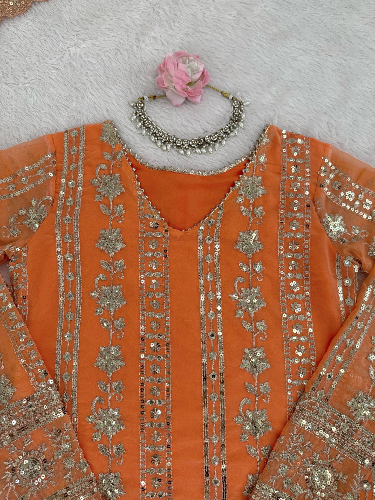Diwali Special — Premium Orange Premium Sharara Suit