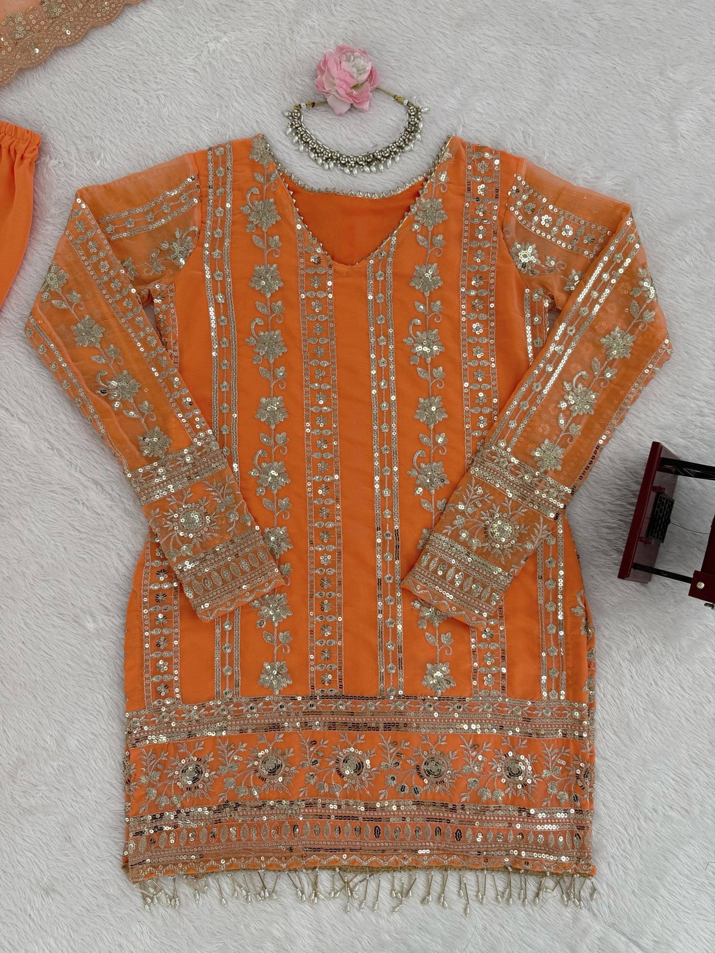 Diwali Special — Premium Orange Premium Sharara Suit