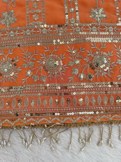 Diwali Special — Premium Orange Premium Sharara Suit