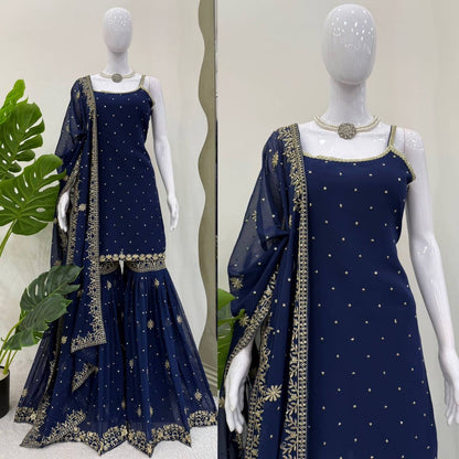 ELINE - Premium Blue Sharara Suit