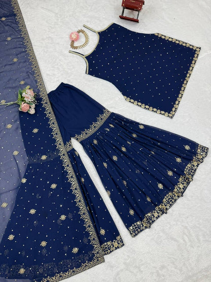 ELINE - Premium Blue Sharara Suit