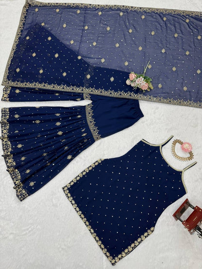 ELINE - Premium Blue Sharara Suit