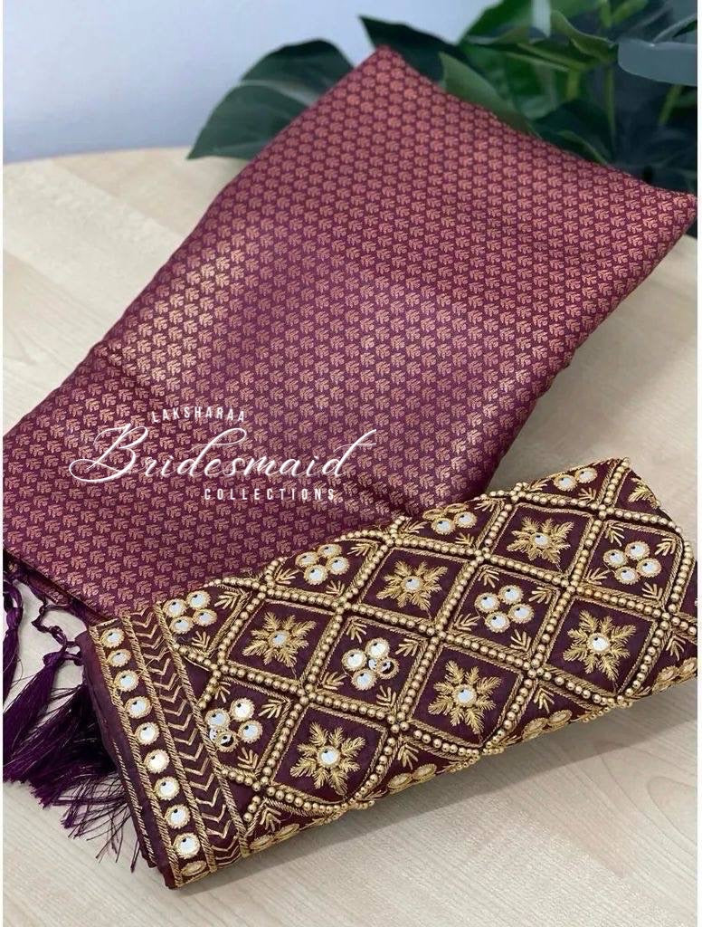 Soft Kubera Silk Saree with Aari Work Blouse Combo.2