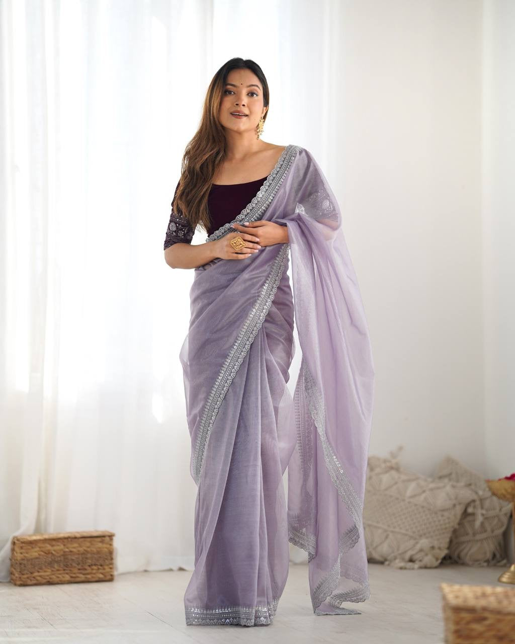 LORI — Beautiful Twill Net Dinner Saree