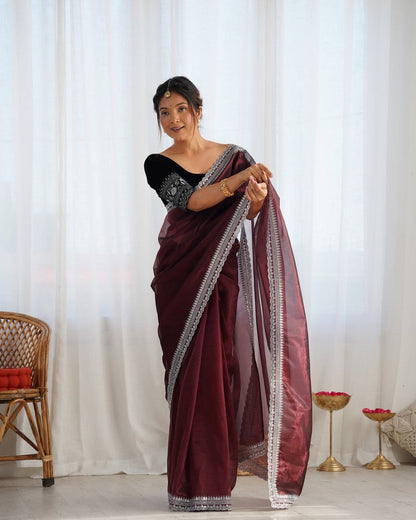 LORI — Beautiful Twill Net Dinner Saree