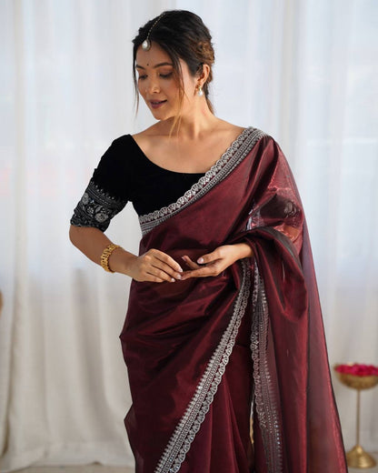 LORI — Beautiful Twill Net Dinner Saree