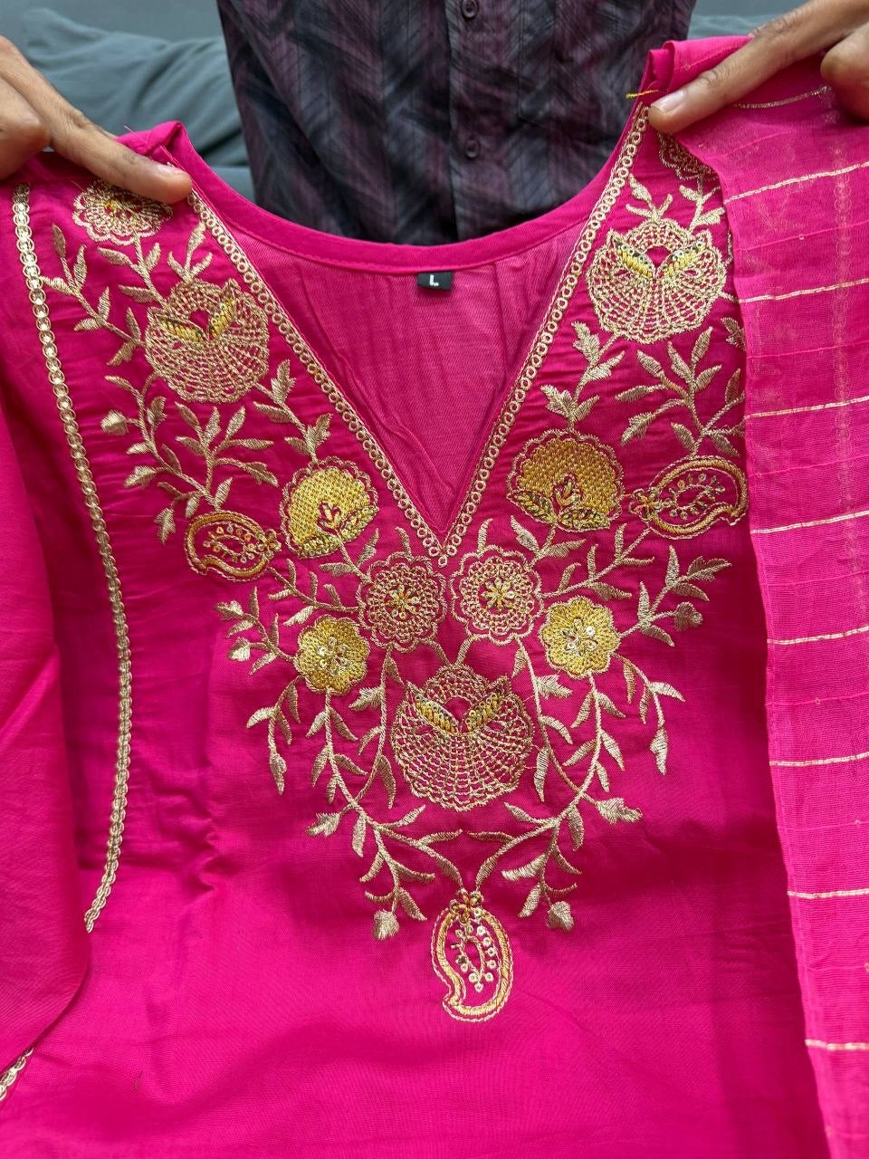 Elegant pink kurti from Laksharaa Sarees with intricate embroidery and comfortable fit, perfect for casual or festive wear.