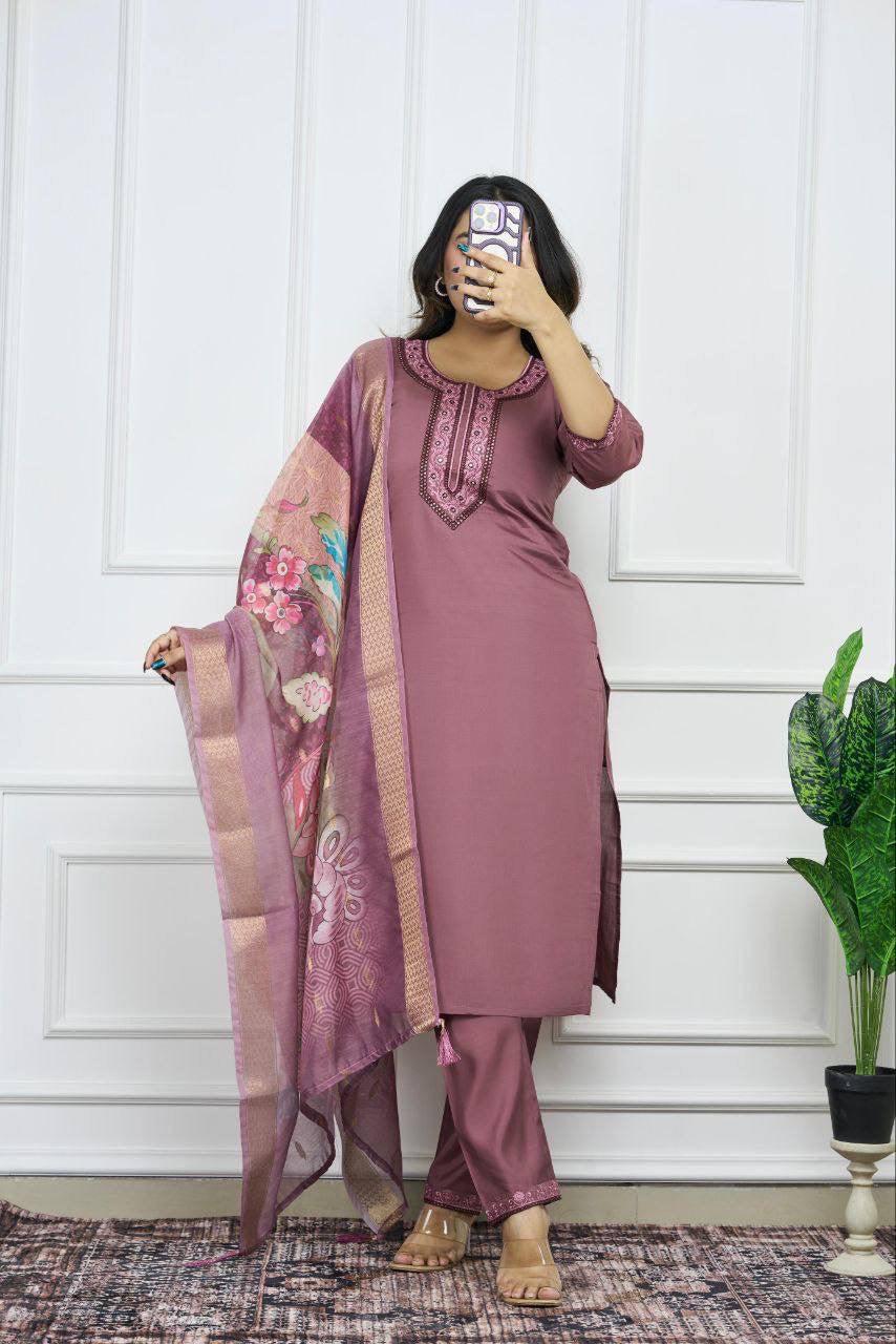 Dusty Purple Kurti Set