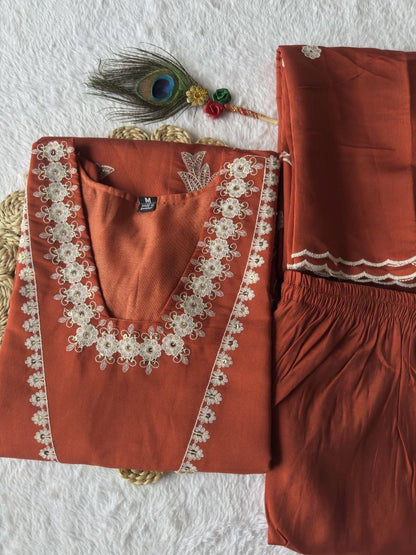 Orange Kurti Set