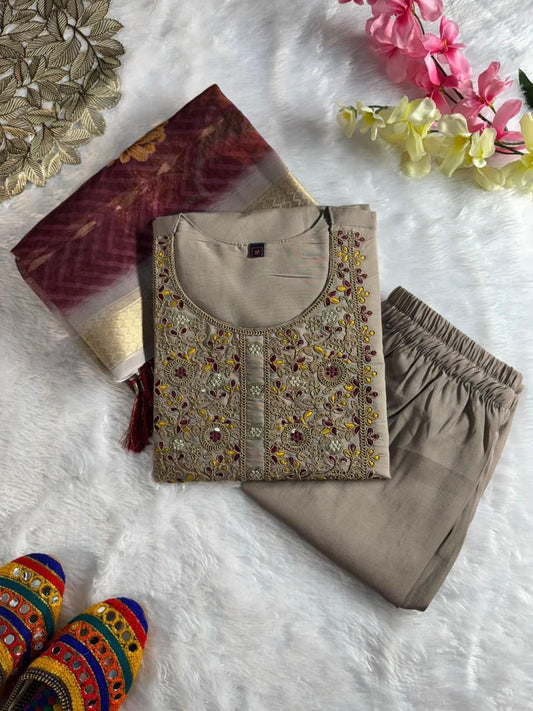 Grey Comfy Kurti Set