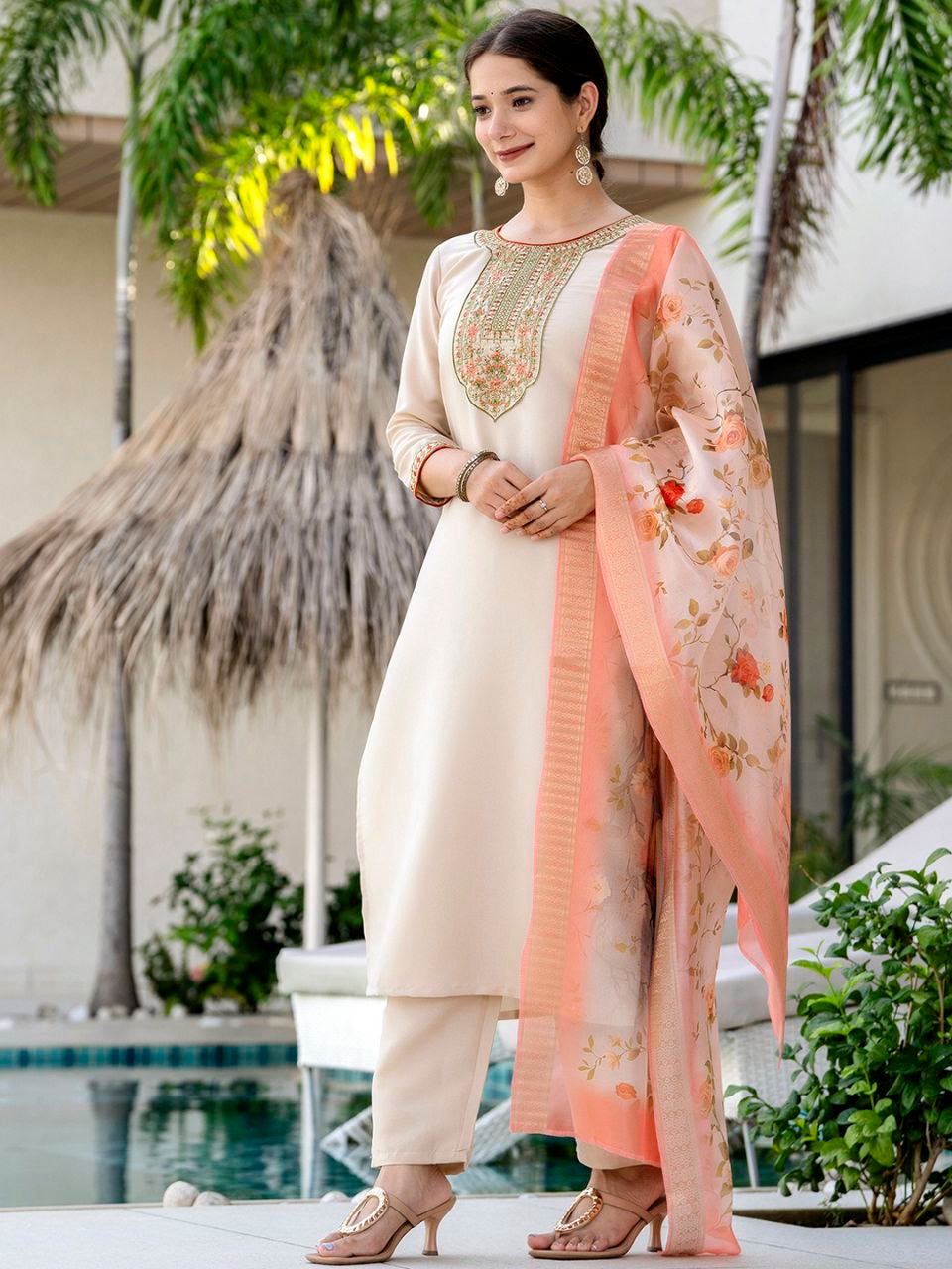 Peach Comfy Kurti Set