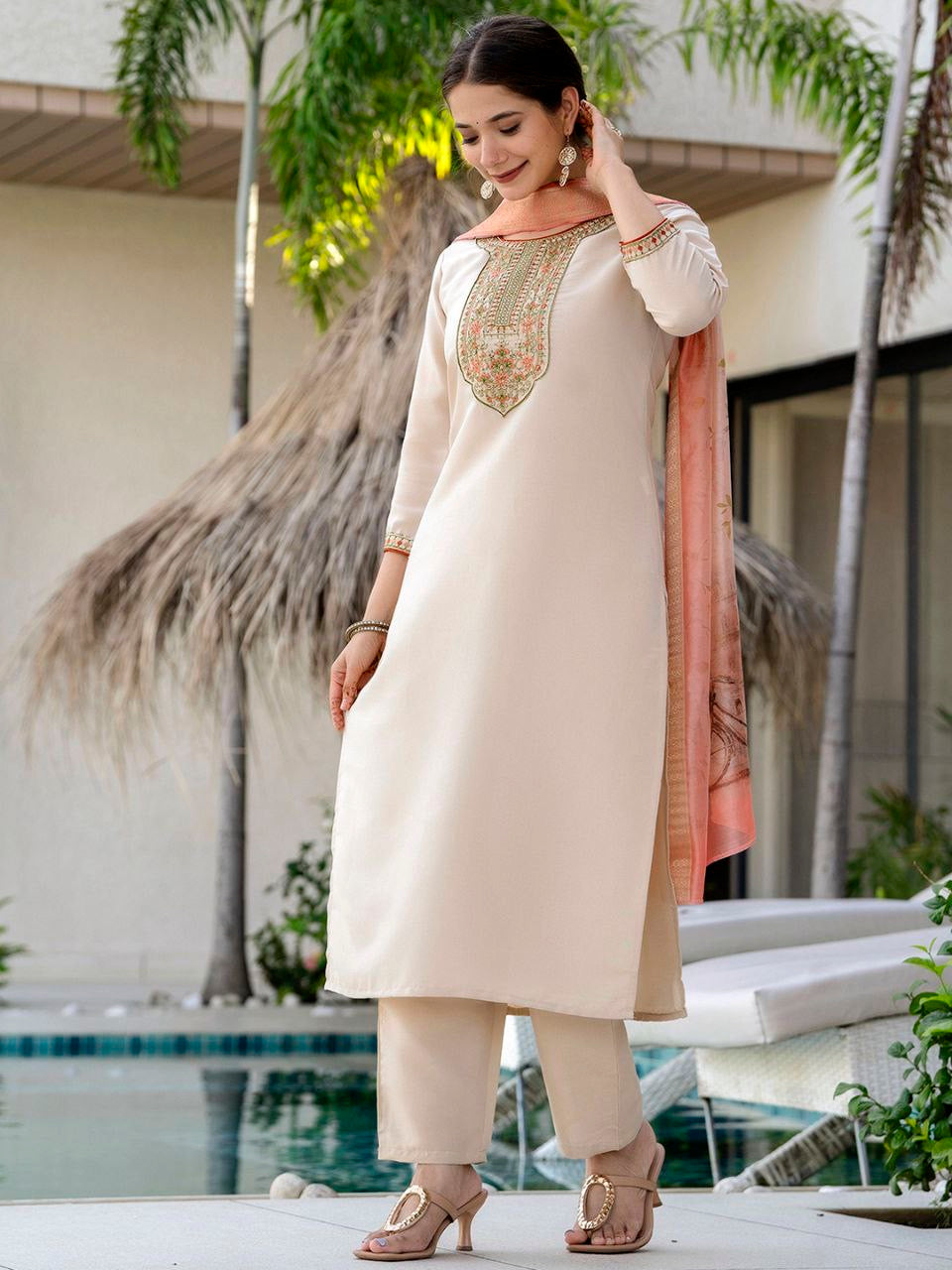 Peach Comfy Kurti Set