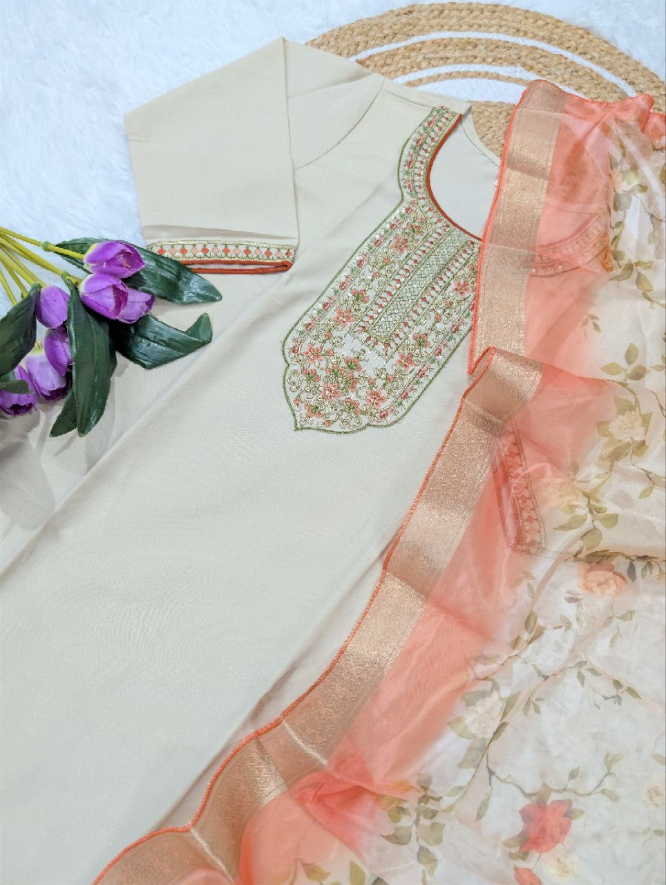 Peach Comfy Kurti Set