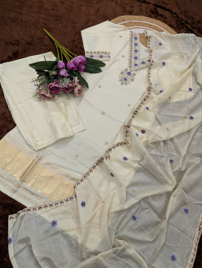 Cream Comfy Kurti Set