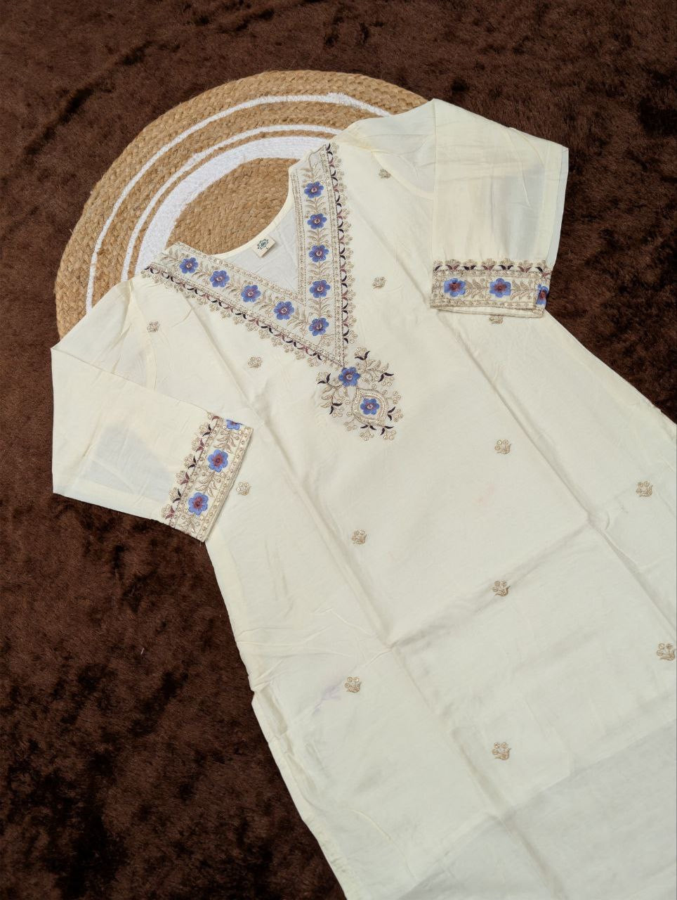 Cream Comfy Kurti Set