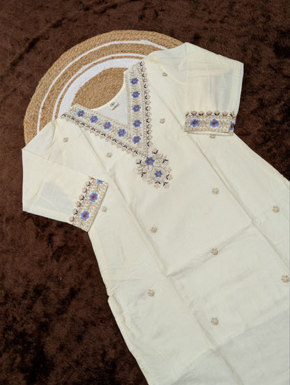 Cream Comfy Kurti Set