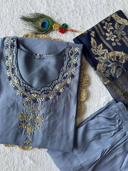 Dusty Blue Comfy Kurti Set