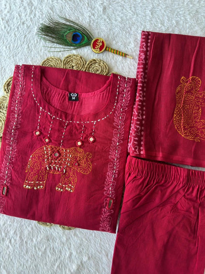 Rani Pink Comfy Kurti Set