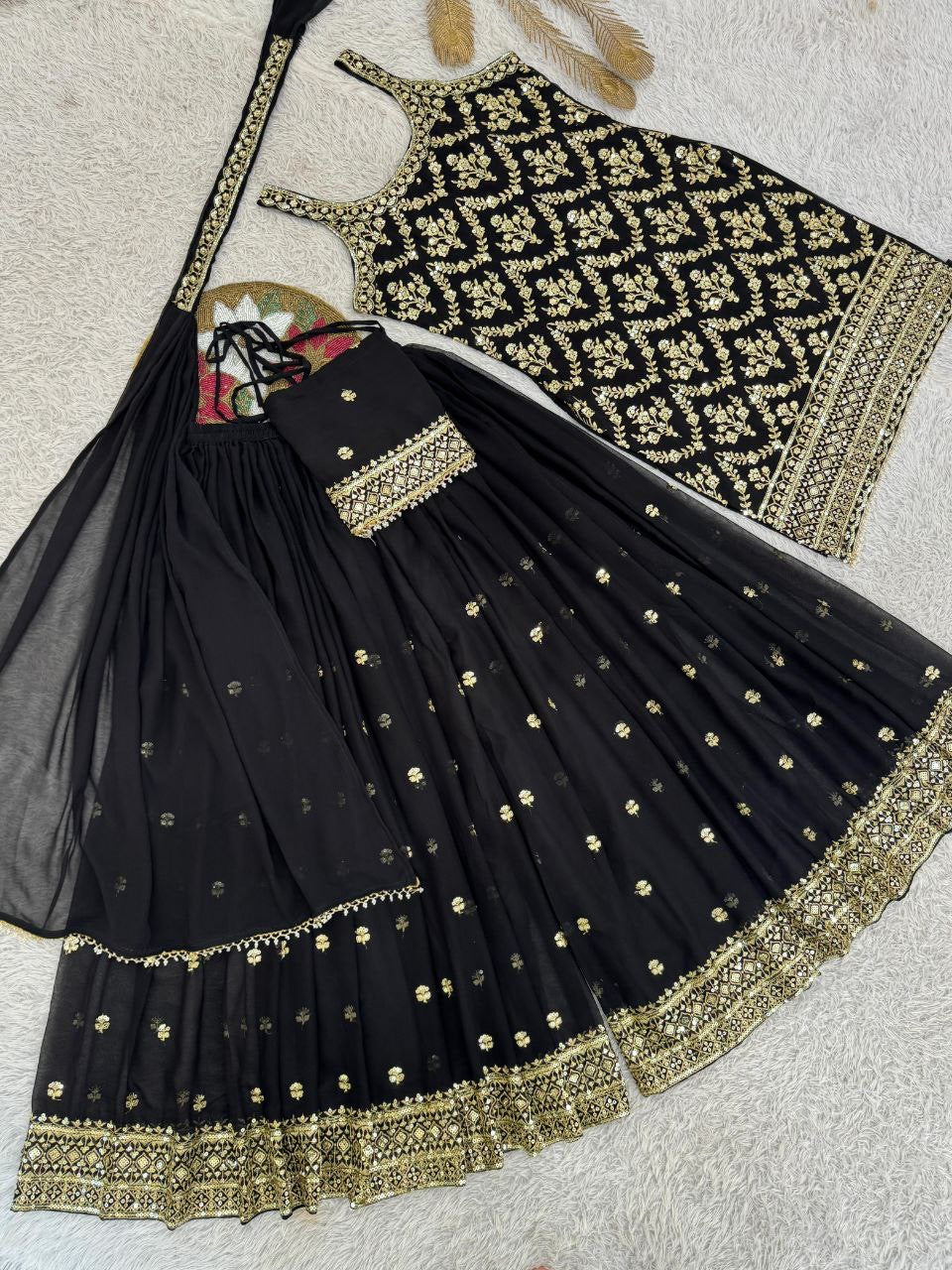 ISHIKA —Designer Pallazo Suit with Free Potli Bag Set