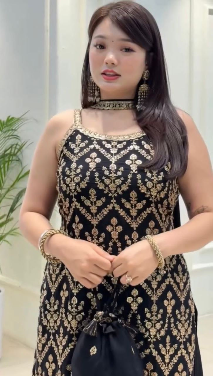 ISHIKA —Designer Pallazo Suit with Free Potli Bag Set