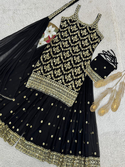 ISHIKA —Designer Pallazo Suit with Free Potli Bag Set