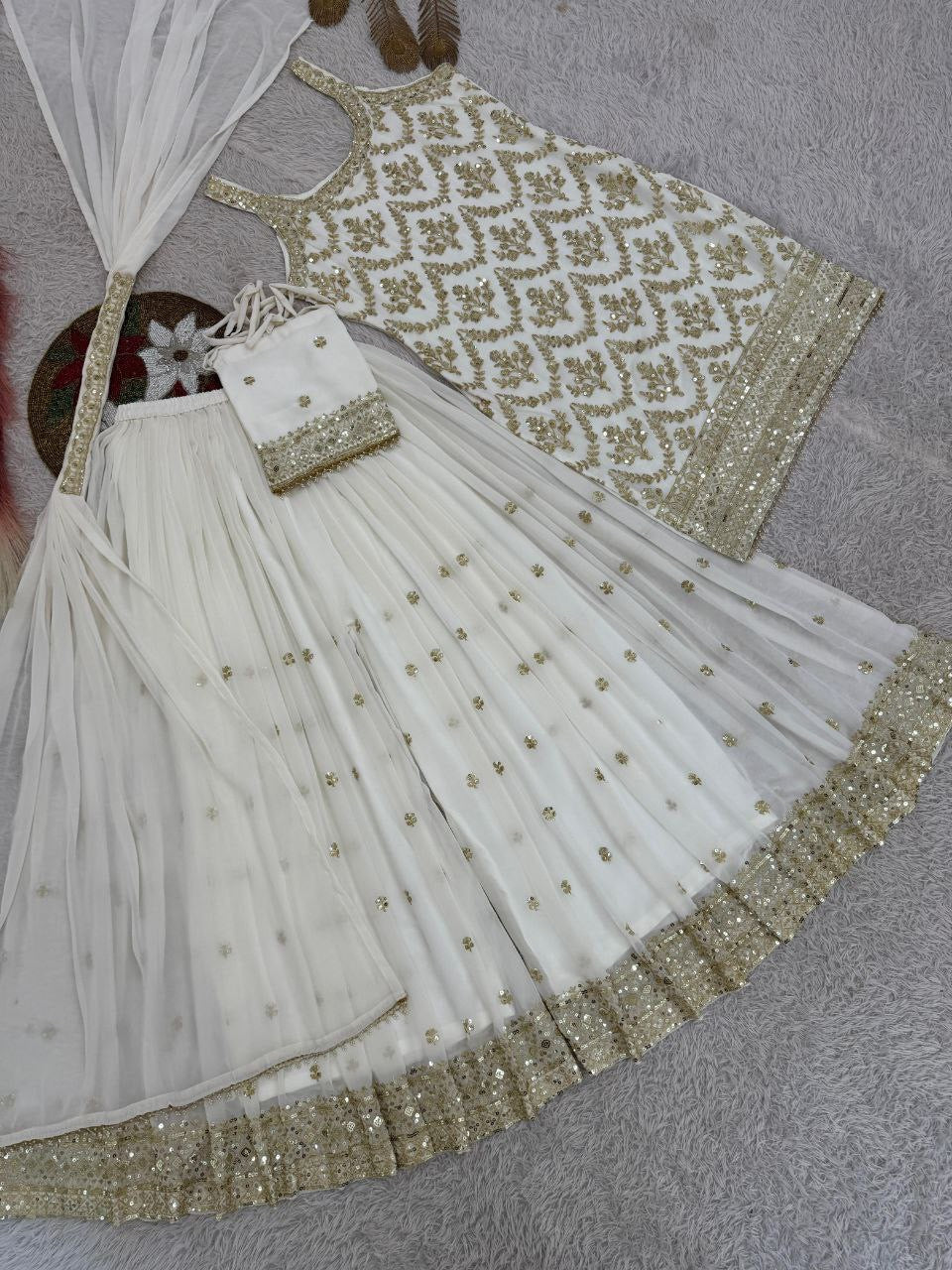 ISHIKA —Designer Pallazo Suit with Free Potli Bag Set