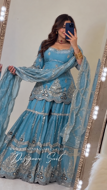 VERONICA —  Shimmer Sharara Suit