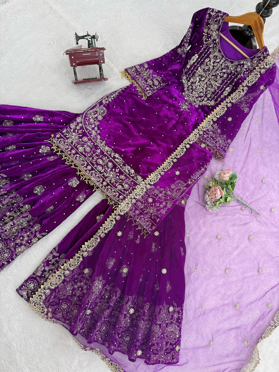 INAYA — Velvet Sharara suit - Laksharaa Sarees