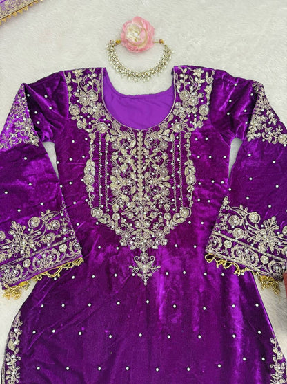 INAYA — Velvet Sharara suit - Laksharaa Sarees