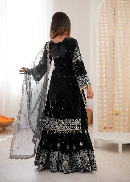 INAYA — Velvet Sharara suit - Laksharaa Sarees