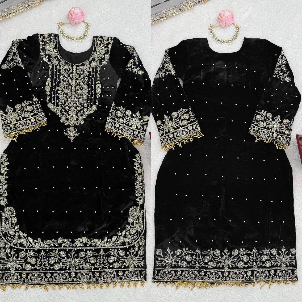 INAYA — Velvet Sharara suit - Laksharaa Sarees