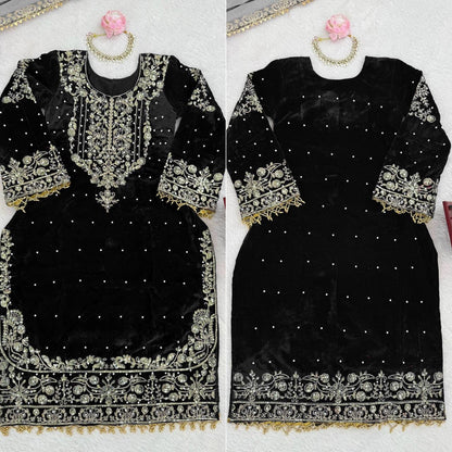 INAYA — Velvet Sharara suit - Laksharaa Sarees