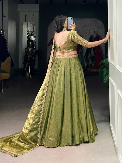 YASEMINE Metallic Shimmer Partywear Lehenga