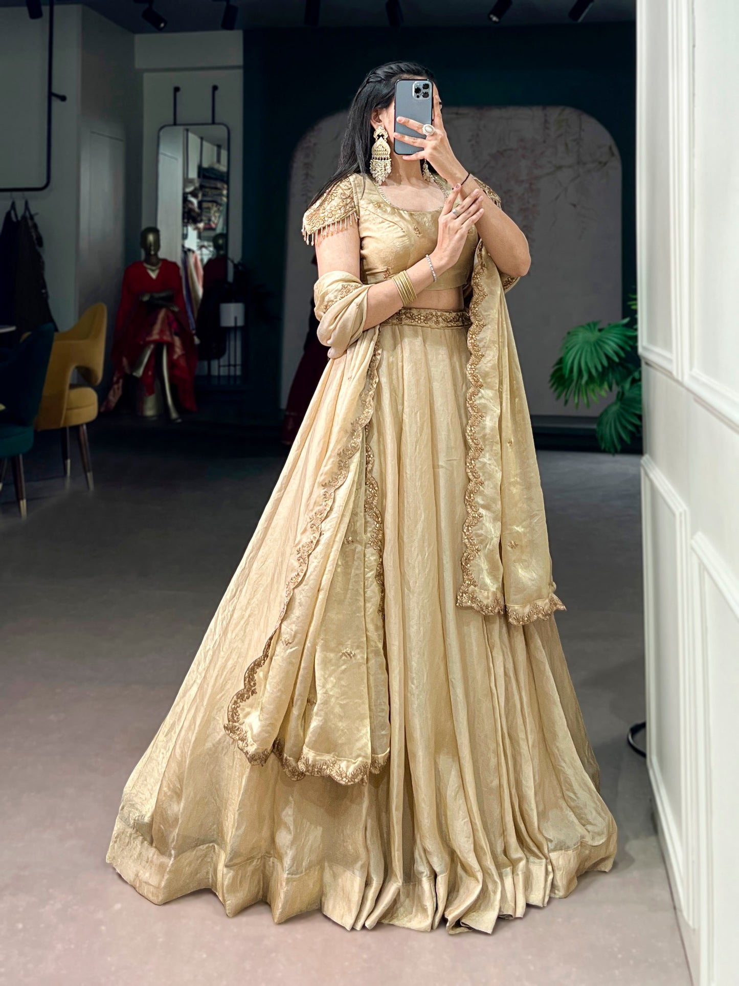 SAHANA — Metallic Shimmer Partywear Lehenga