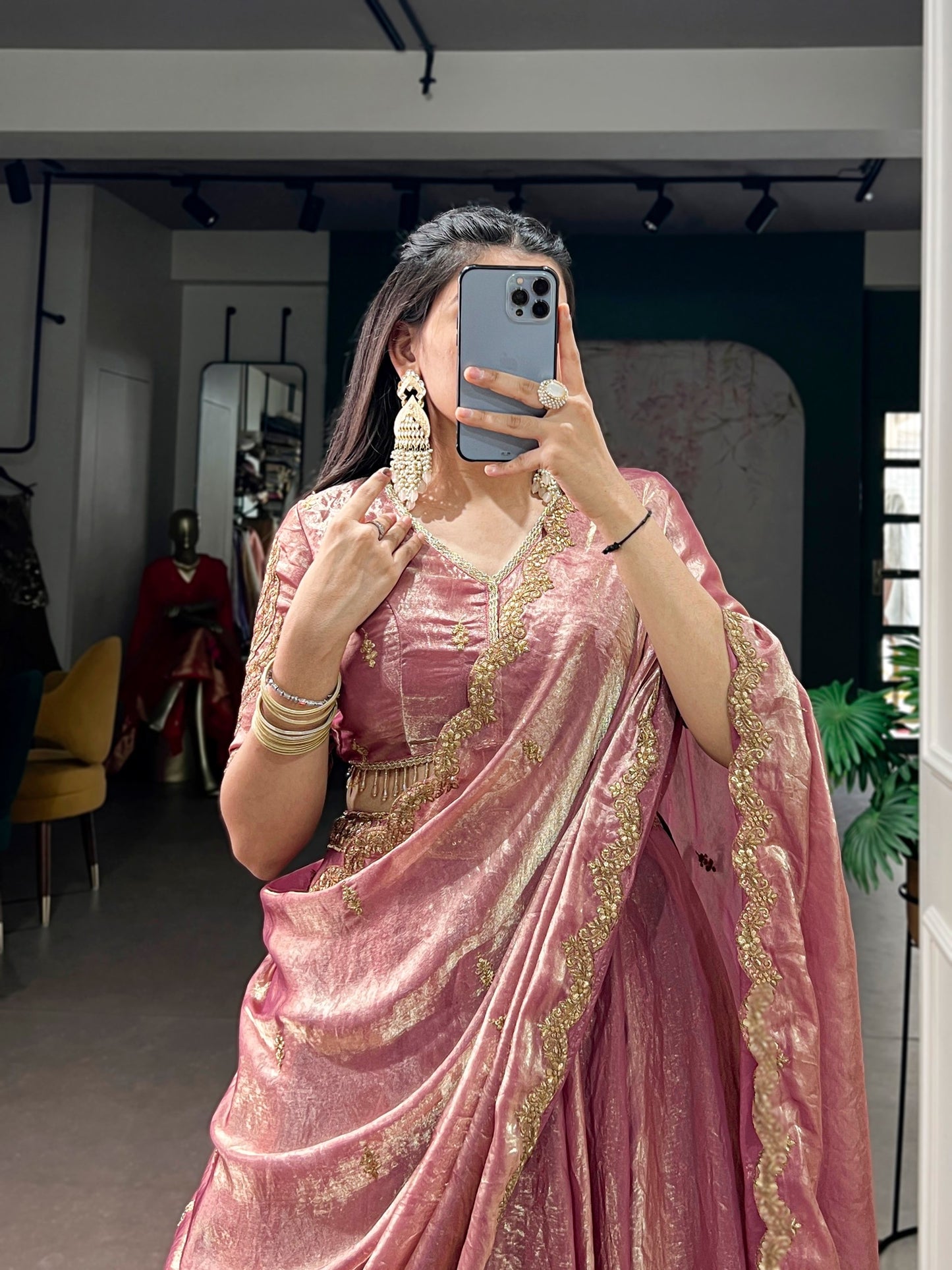 SAHANA — Metallic Shimmer Partywear Lehenga