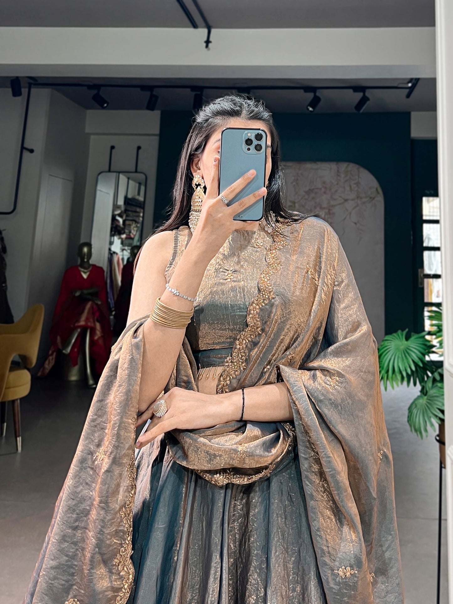 SAHANA — Metallic Shimmer Partywear Lehenga