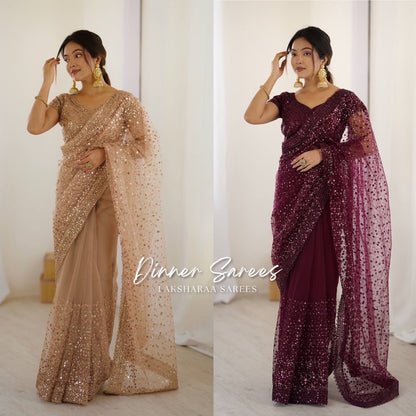 NIKITA — Shimmery Net Georgette Saree