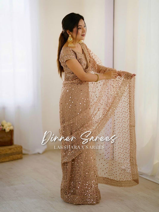 NIKITA — Shimmery Net Georgette Saree