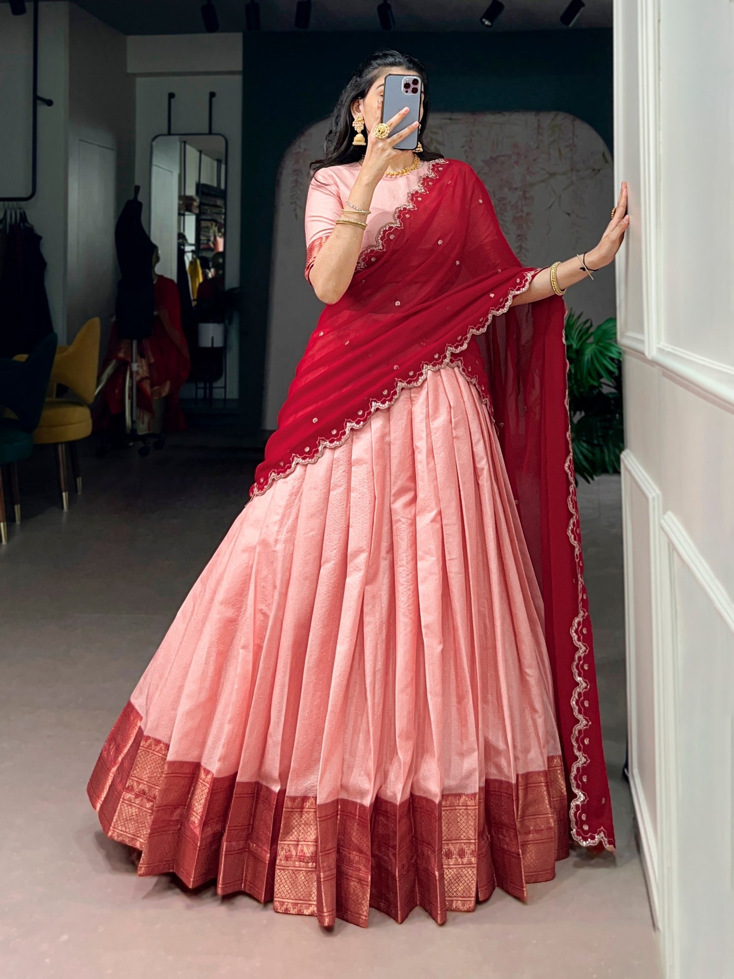 VIYA — Cotton Silk Half Saree Lehenga