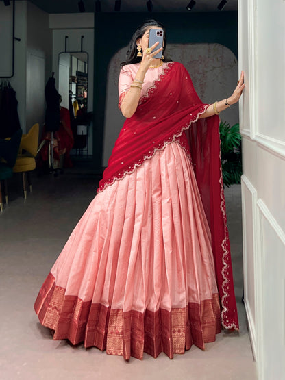 VIYA — Cotton Silk Half Saree Lehenga