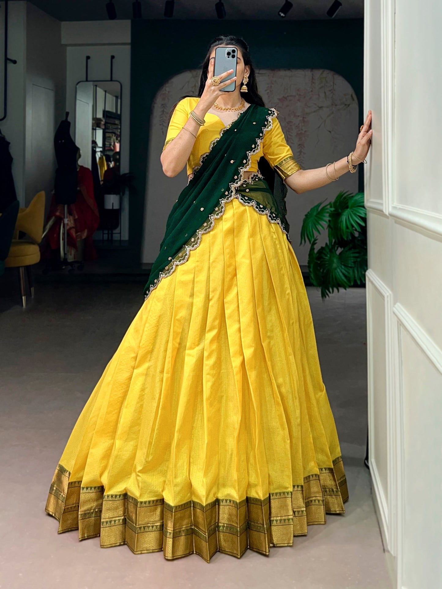 VIYA — Cotton Silk Half Saree Lehenga