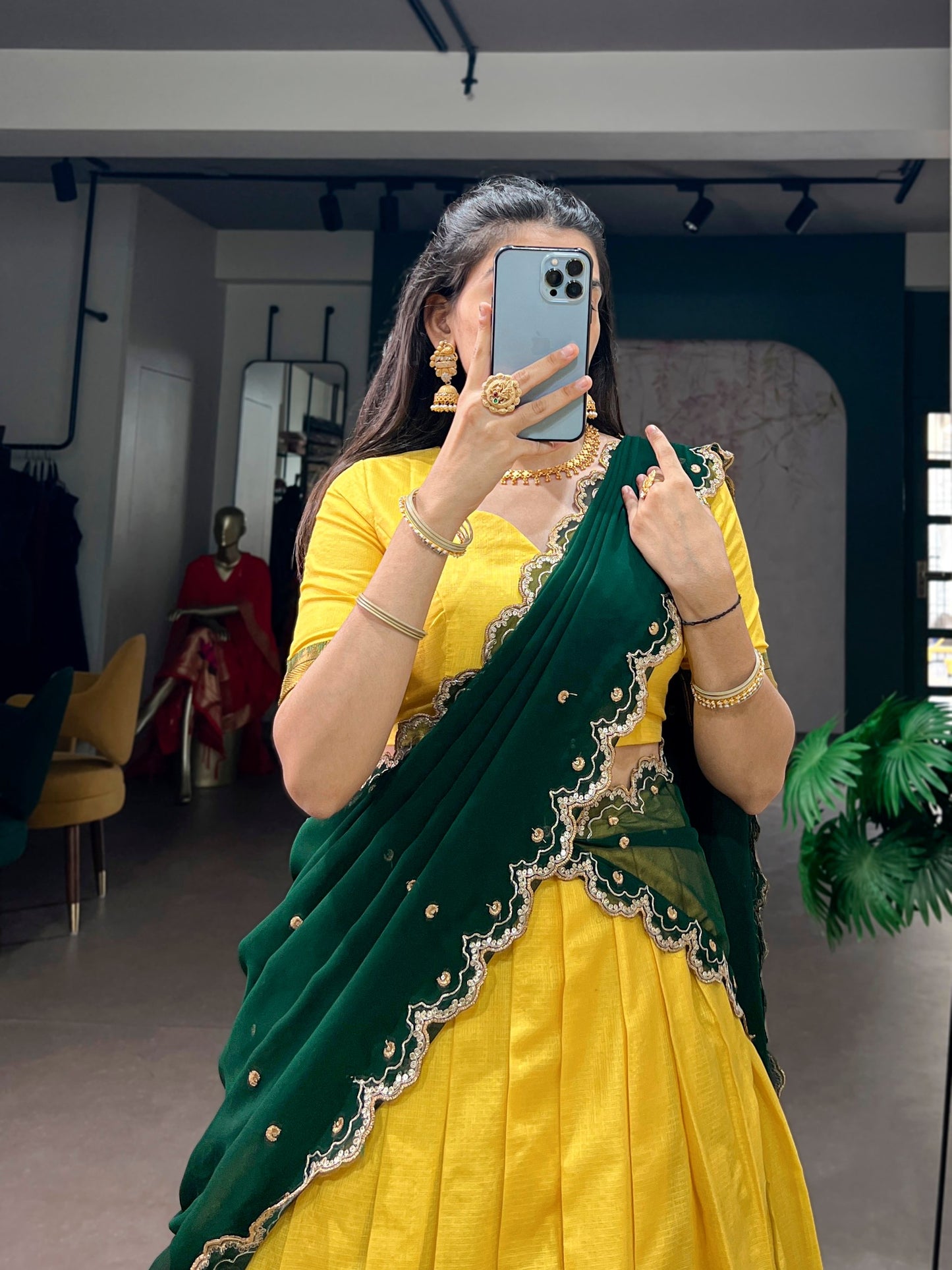 VIYA — Cotton Silk Half Saree Lehenga