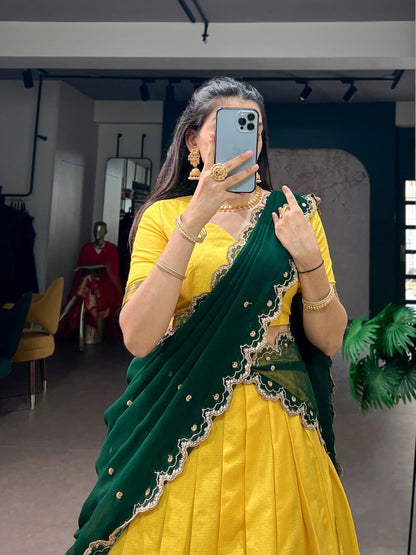 VIYA — Cotton Silk Half Saree Lehenga