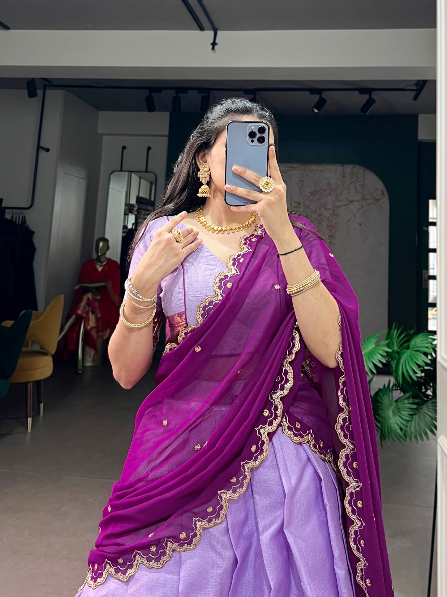 VIYA — Cotton Silk Half Saree Lehenga