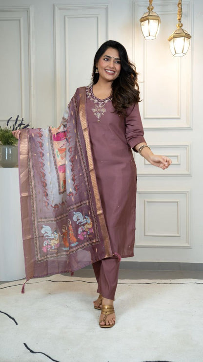 Dusty Purple Kurti Set