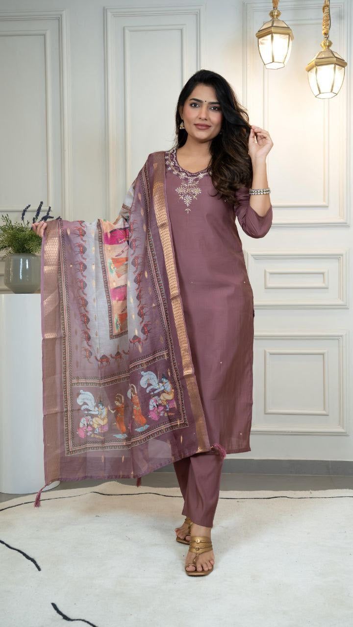 Dusty Purple Kurti Set