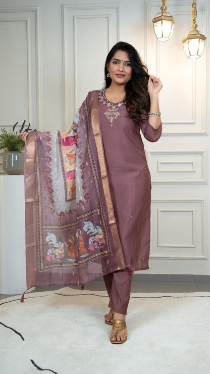 Dusty Purple Kurti Set