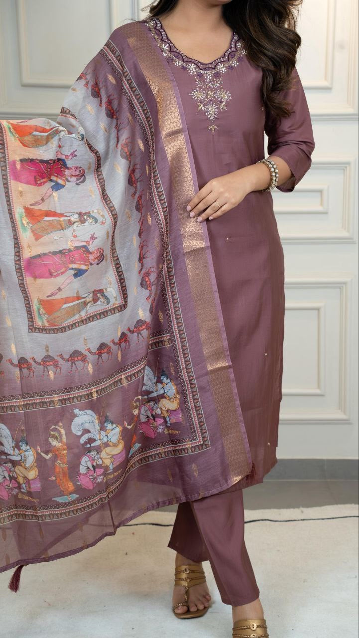 Dusty Purple Kurti Set