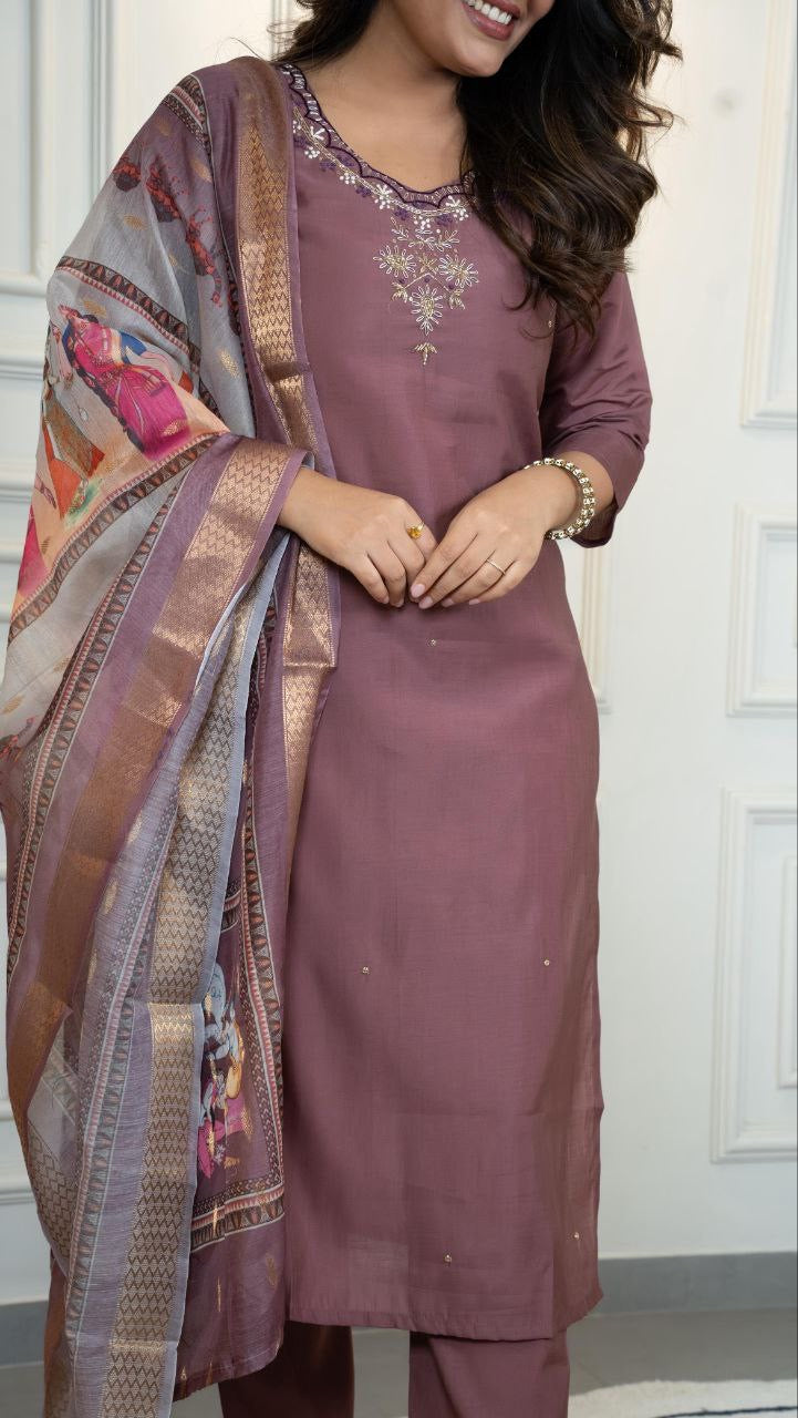 Dusty Purple Kurti Set