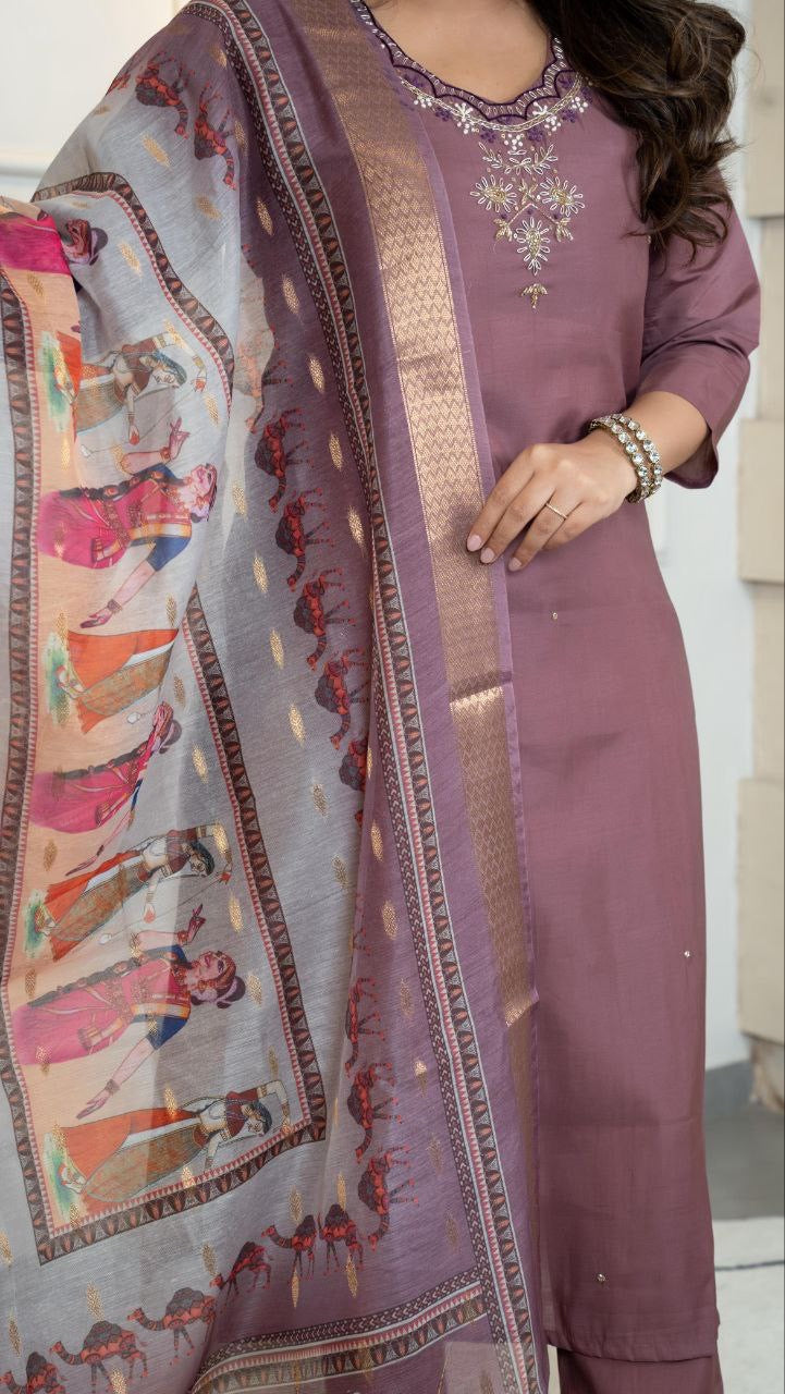 Dusty Purple Kurti Set